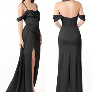 Elegant Black Off-Shoulder Evening Gown